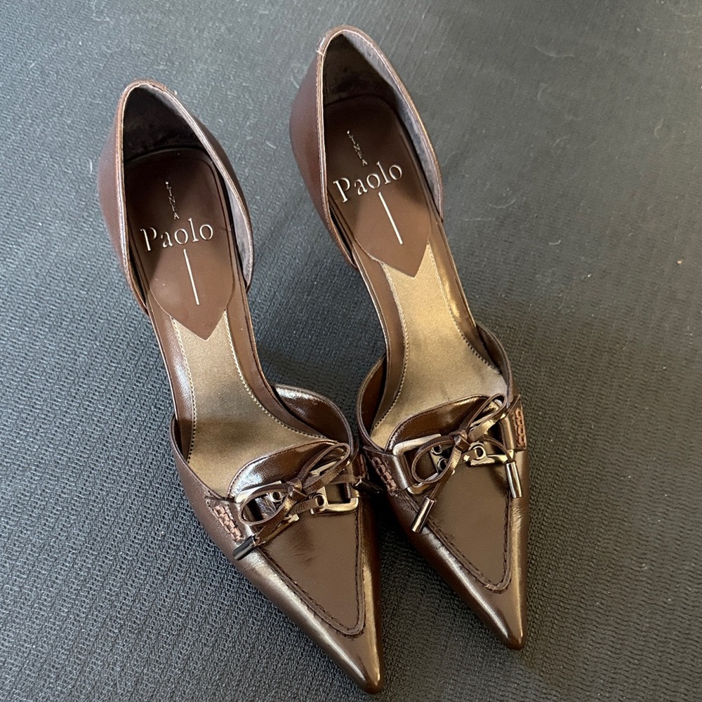 Paolo Melany - Dark Brown Women's Heels with Bow Accent